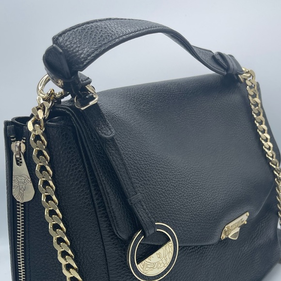 Versace black leather satchel / shoulder bag - Picture 4 of 11